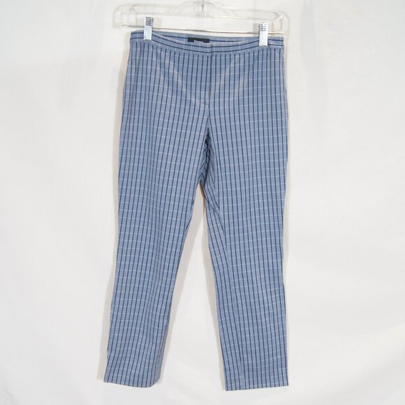 Theory Blue Pinstripe Straight Leg Pants Professional Work Wear - Picture 1 of 5